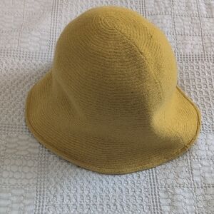 Yellow Textured Bucket Hat with Sturdy Design